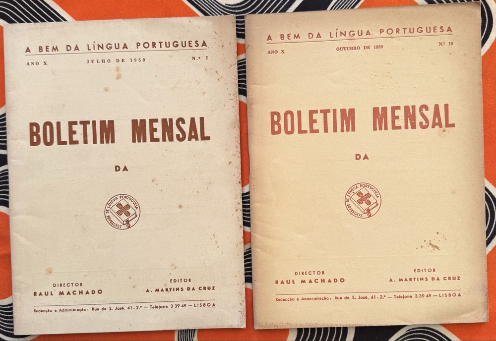 Boletim mensal  "A Bem da Língua Portuguesa” 1959