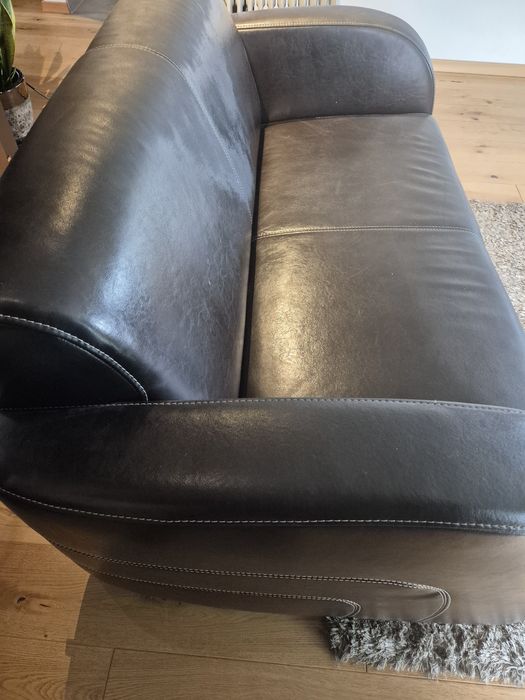 2x Sofa skóra naturalna brąz