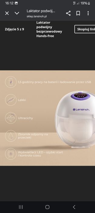 Laktator podwójny lansinoh