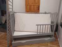 Drewniane łóżeczko 2w1, 120x60