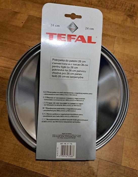 Pokrywka Tefal 2w1 z regulacją wylotu pary rozmiar 24 -26 cm