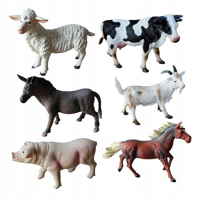 Nowe Solidne Zwierzęta 6 szt figurka Duże Gospodarstwo Farma