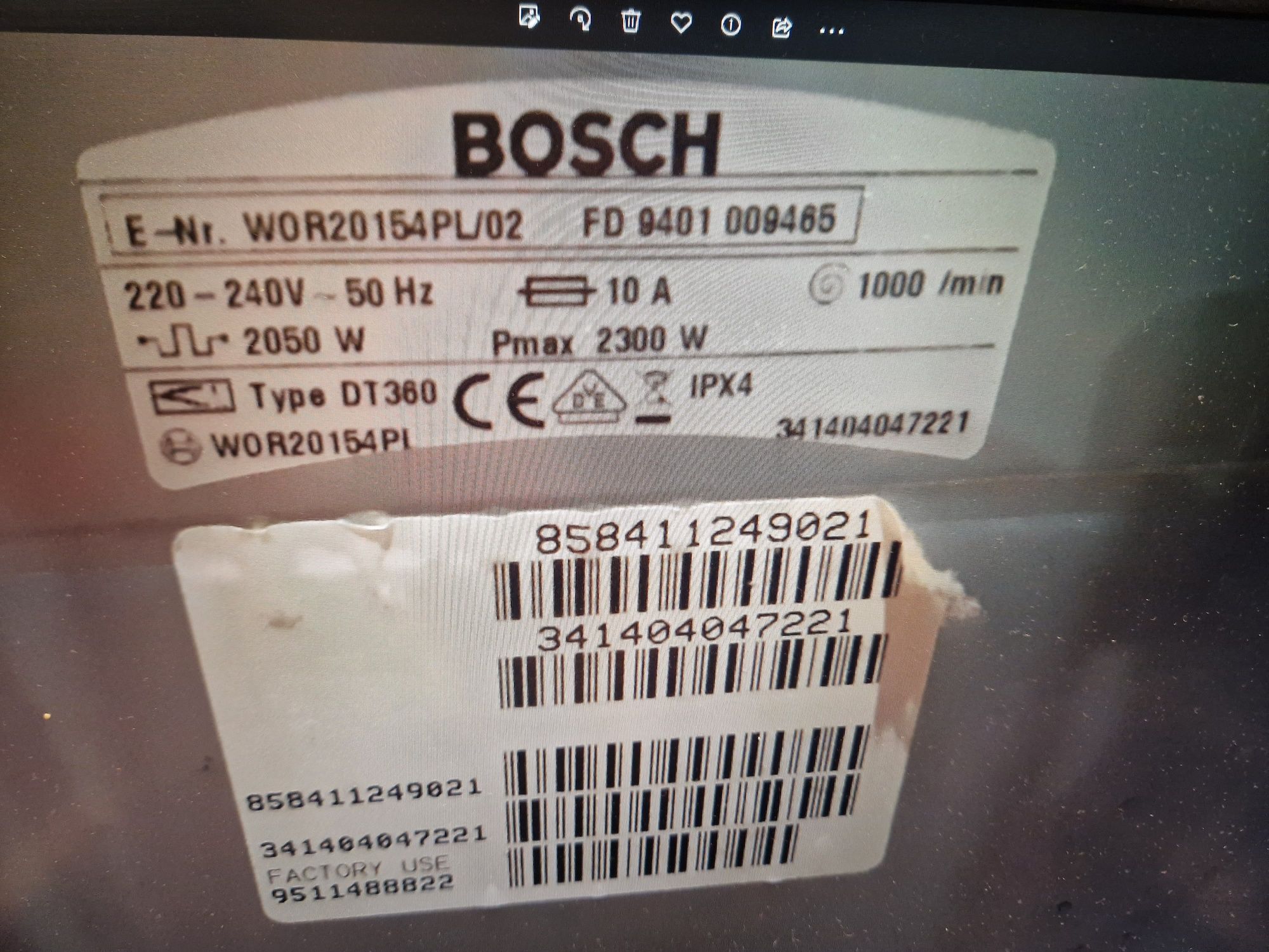 Programator pralki Bosch Stan bardzo dobry, wraz z kpl instalacją
