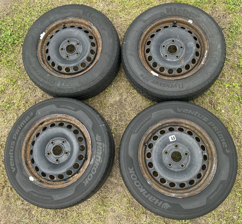 Koła VW Passat Audi A4 5x112 ET 47 Opony letnie 205/65/15 Hankook