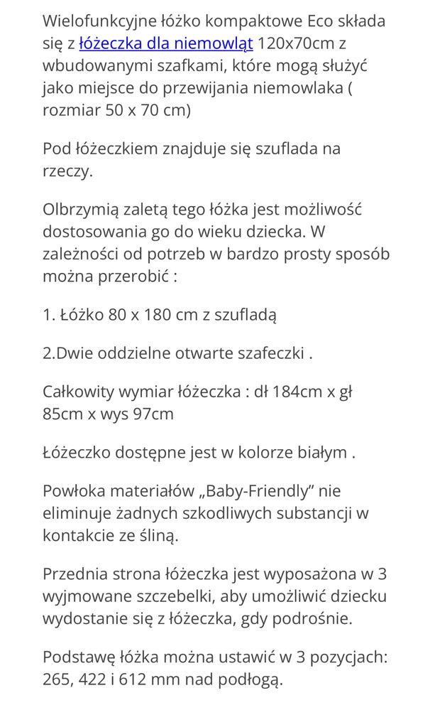Łóżeczko transformer niemowlęce