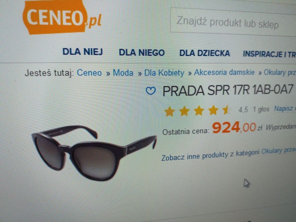 PRADA UNIKATOWE NOWE oryginalne okulary przeciwsłoneczne damskie szare