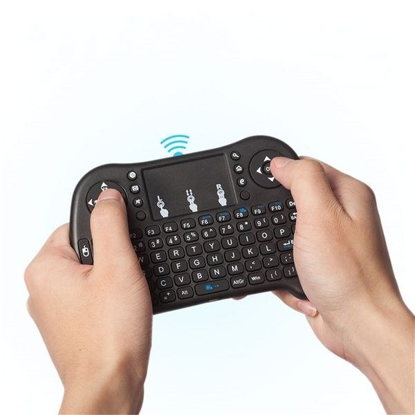 Teclado com rato I8 2.4G Wireless Mini Keyboard, retroiluminado, air