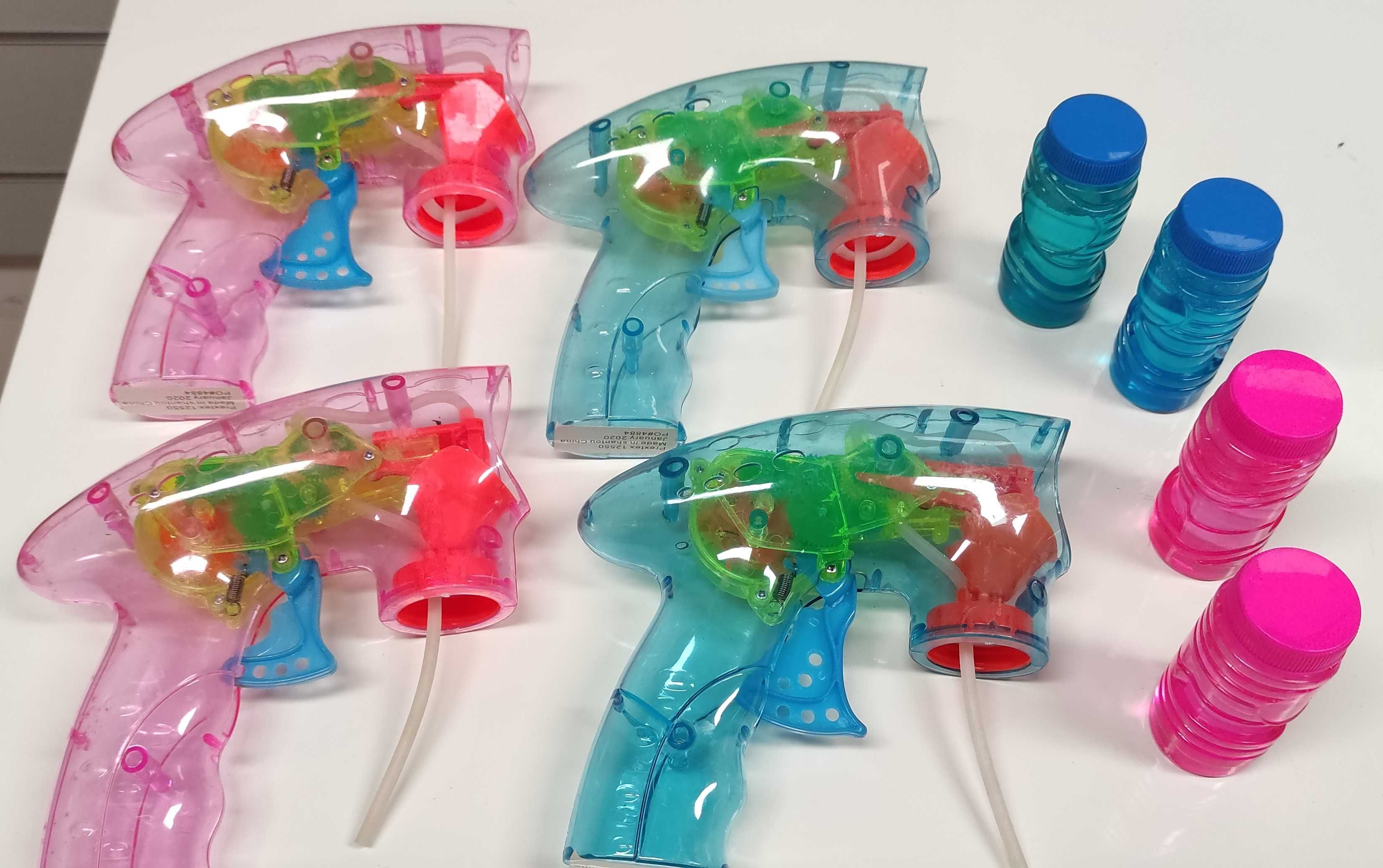 PROMOCJA - 30% różowy świecący pistolet na bańki mydlane plus wkład