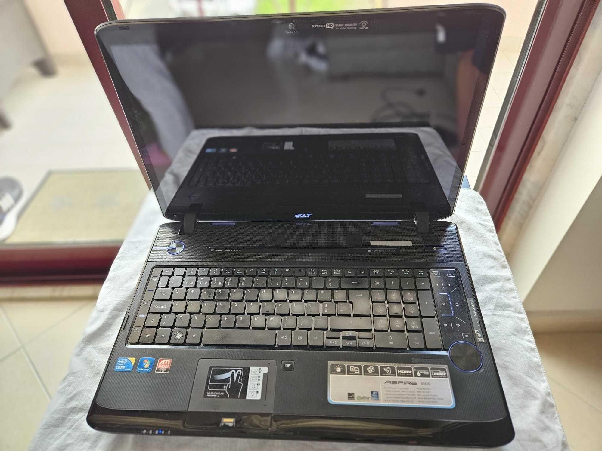 Portatil Acer Aspire 8942G Intel Core i5 - 18.4" Full HD - avariado