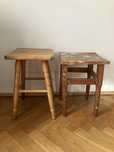 Taborety,stolki drewniane vintage prl