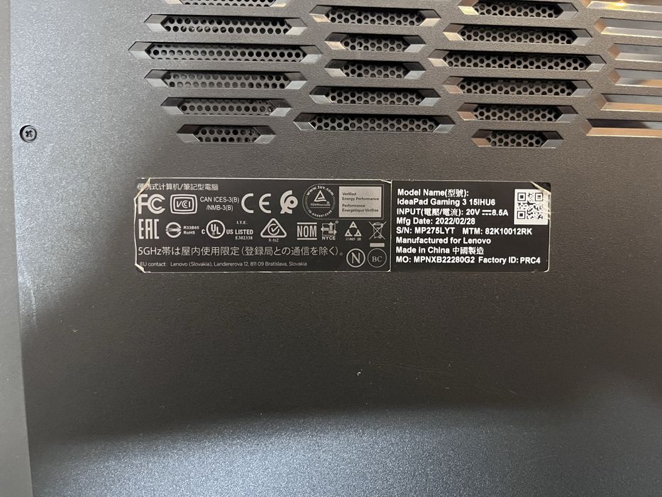 Laptop Lenovo IdeaPad Gaming 3 (2022)