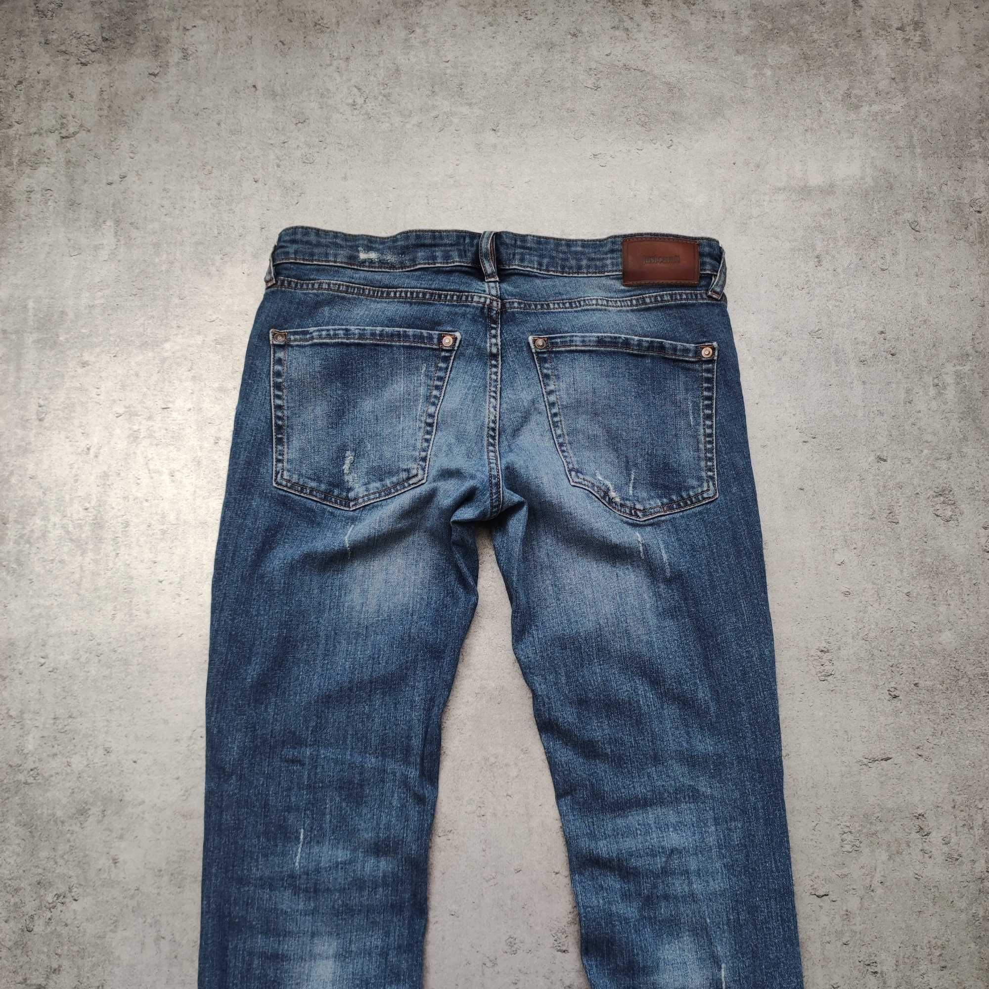 MĘSKIE Luxury PREMIUM Spodnie Slim Jeansy Przetarcia Roberto Cavalli