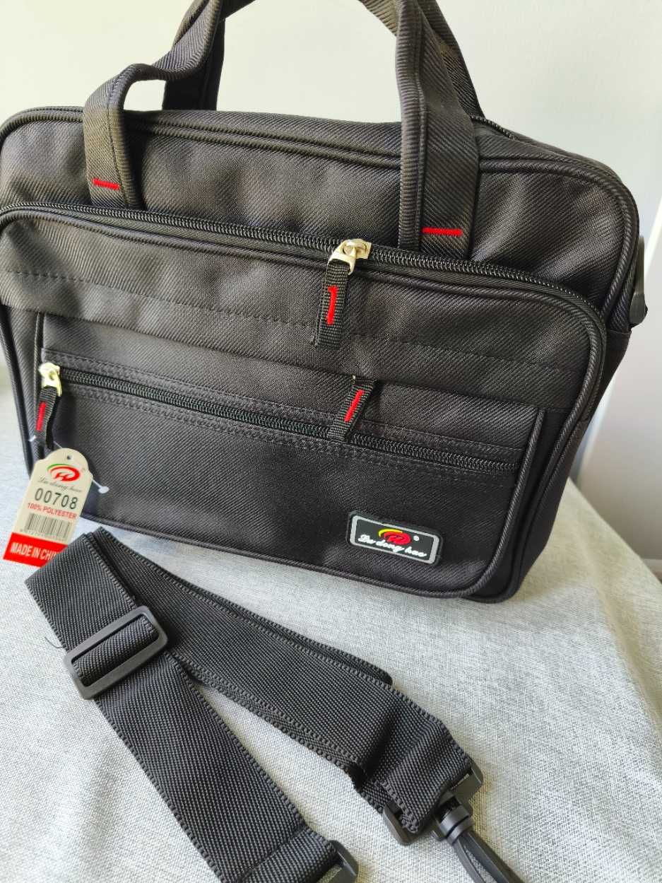 Torba czarna nowa dla mężczyzny do pracy na uczelnie podróżna