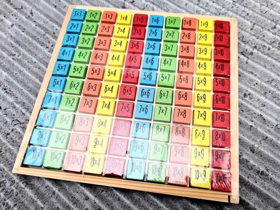 Pomoc matematyczna tabliczka mnożenia nowa drewniana kolorowa