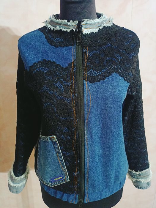 Бомбер жіночий комбінований