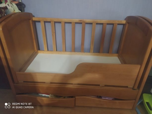 Ліжко(кроватка) дерев'яне + матрас 500 грн