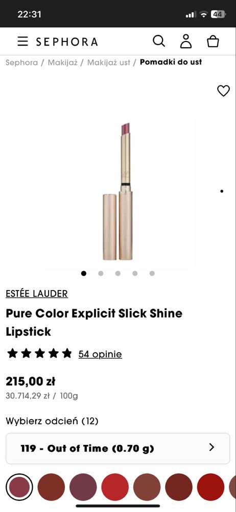 Estée Lauder Pure Color Explicit Slick Shine Lipstick 119