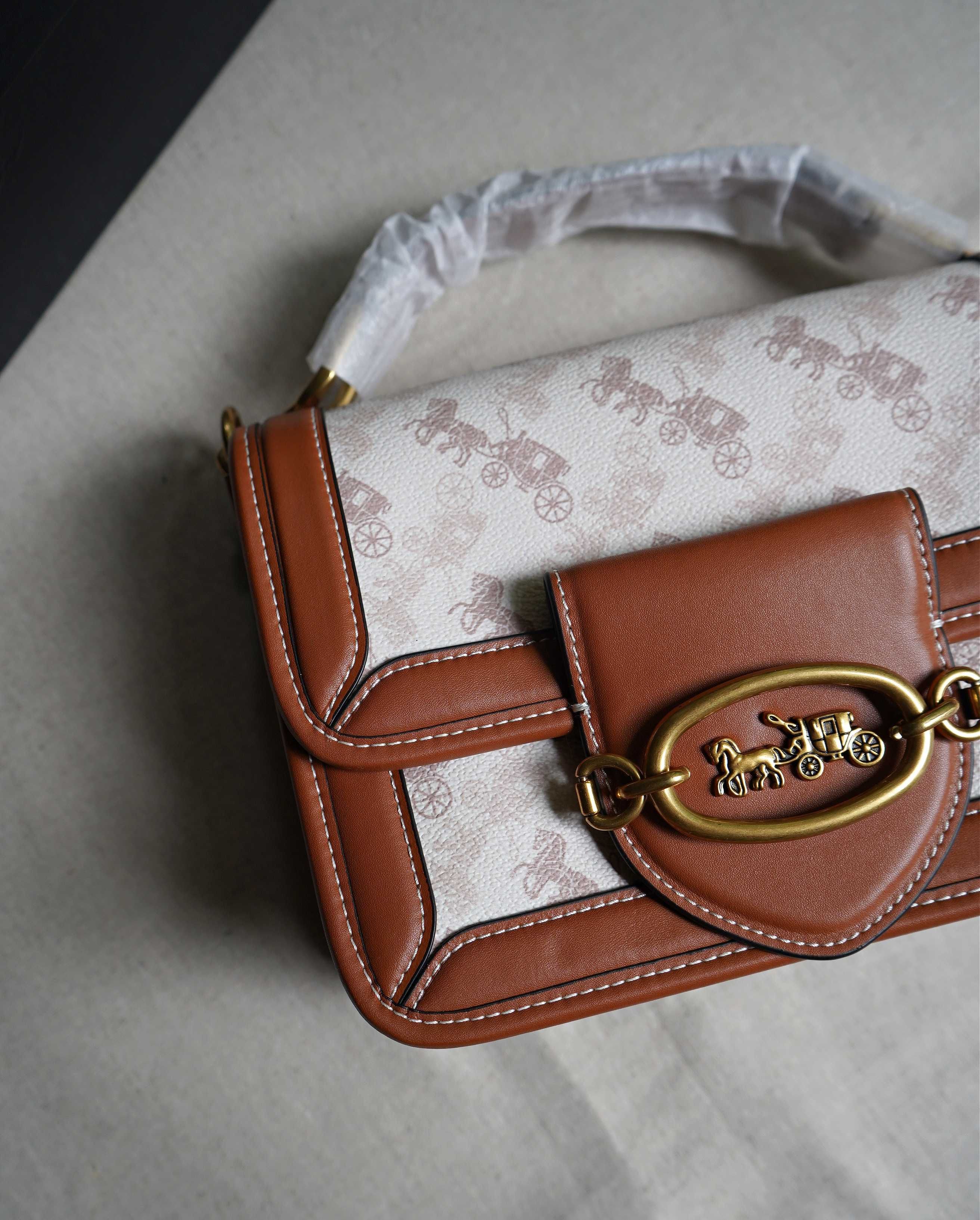 Coach Hero Shoulder Bag With Horse And Carriage Print
