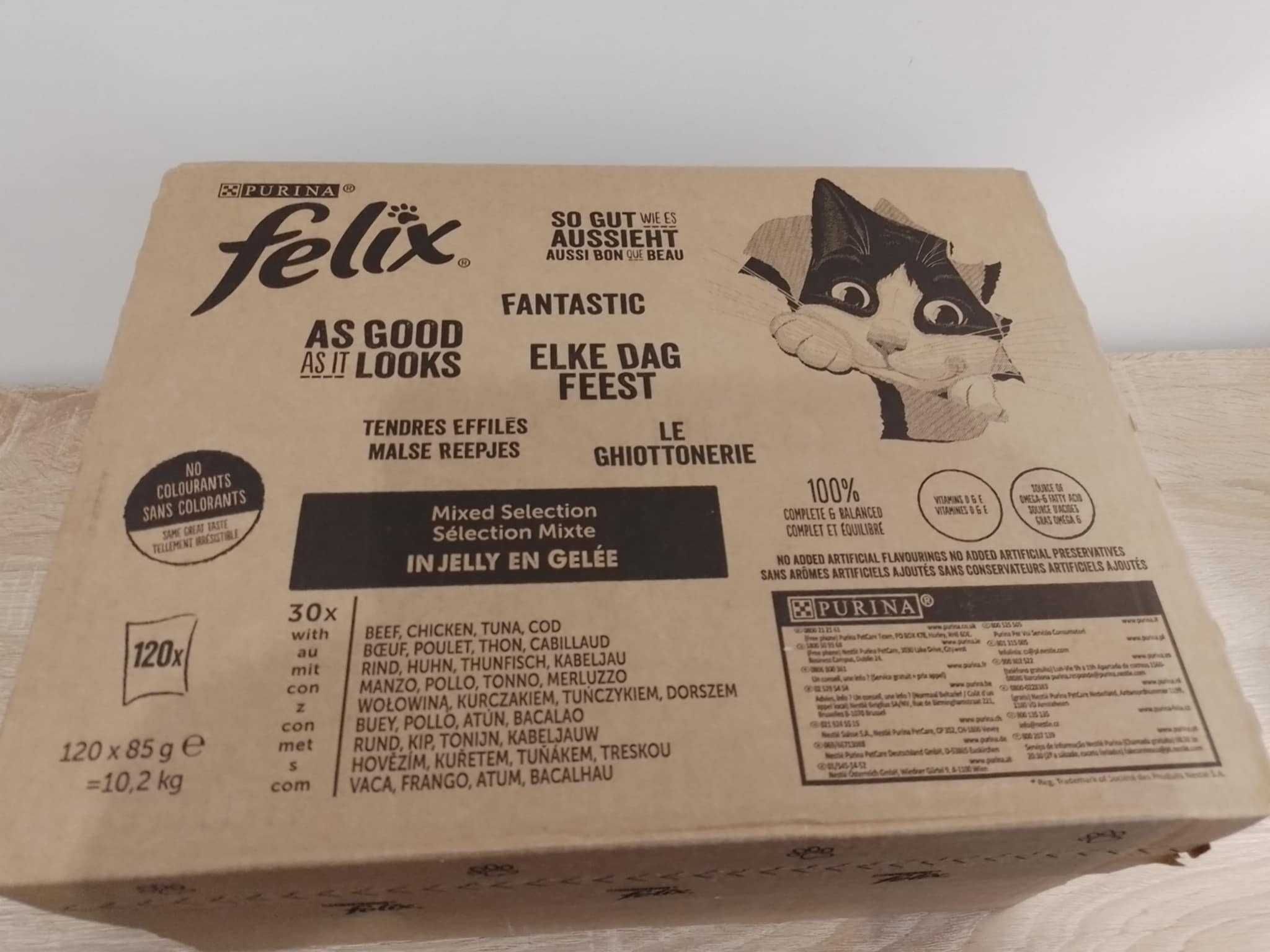 Felix Fantastic Karma dla kotów w galaretce MIX SMAKÓW 48 SASZETKI