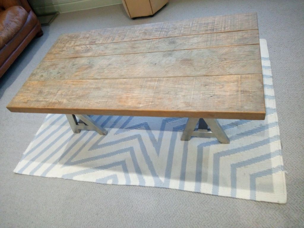 Stół Vintage Drewno Stal ALUMINIUM