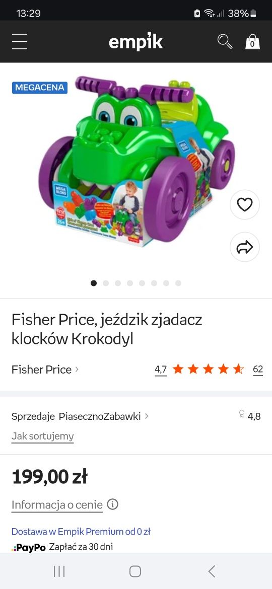 Jeździk pchacz zjadacz klocków