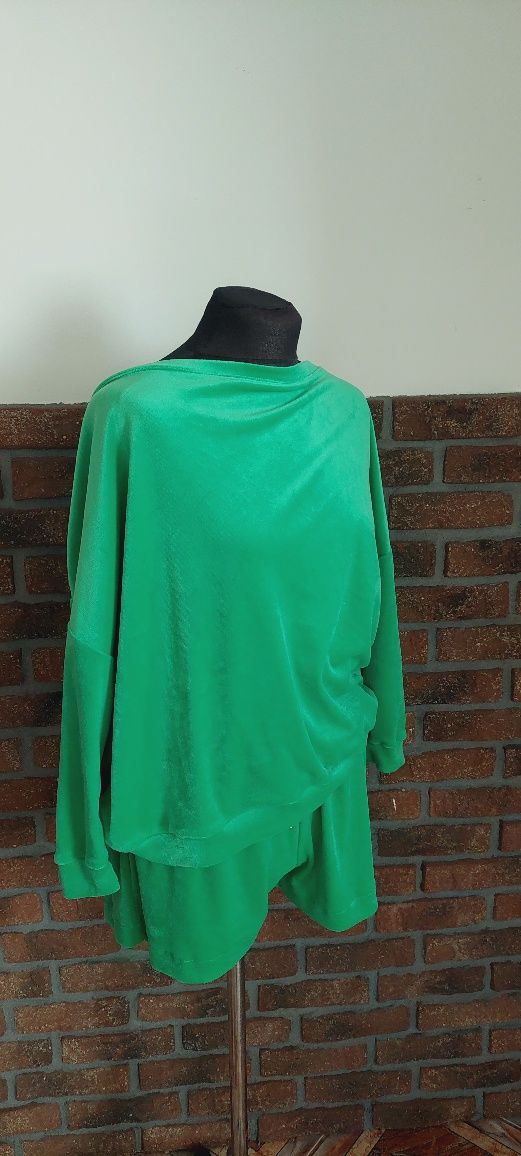 Dres komplet welurowy Ola welur La blanche zieleń Gucci voga