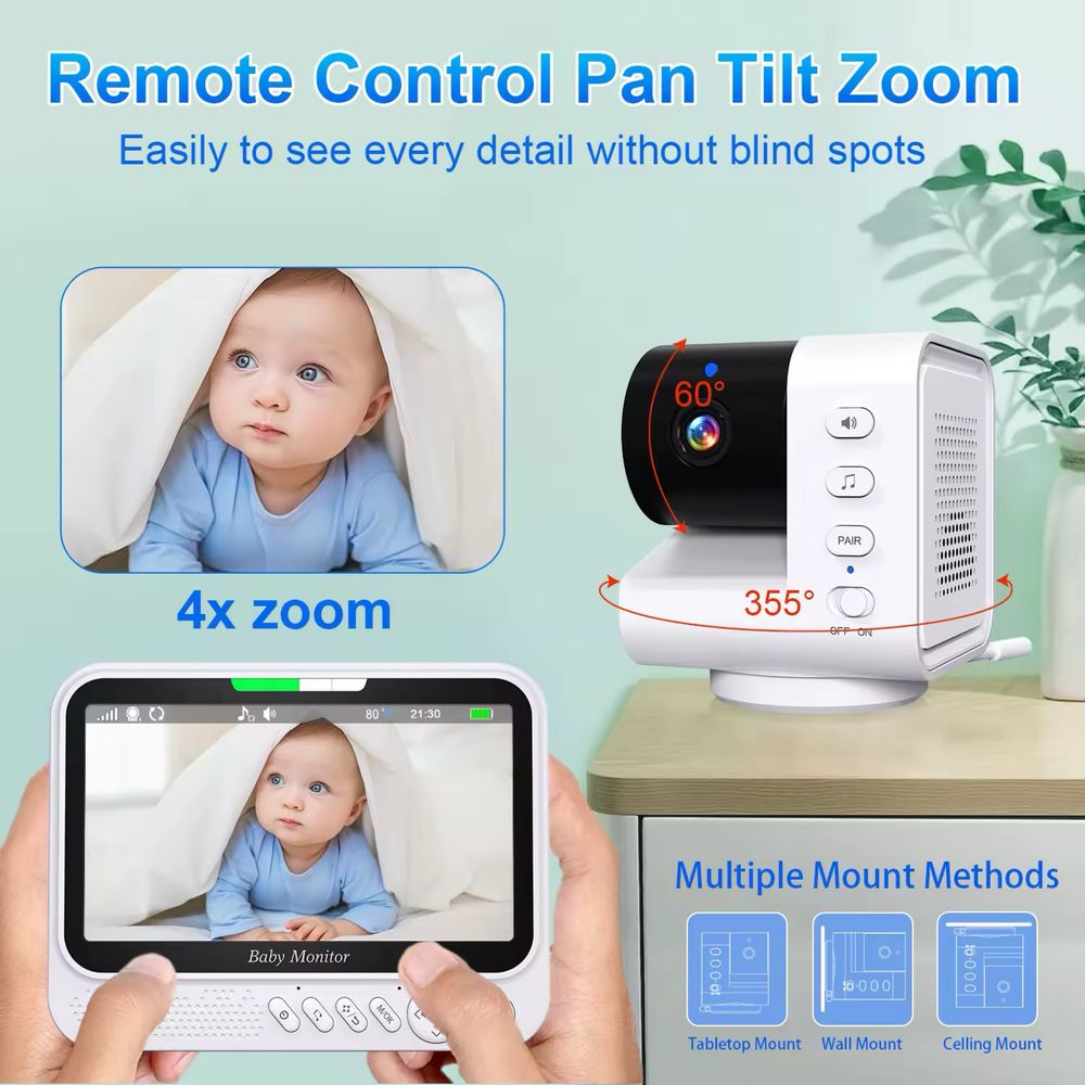 Відеоняня з великим екраном 7 дюймів Baby monitor ABM790