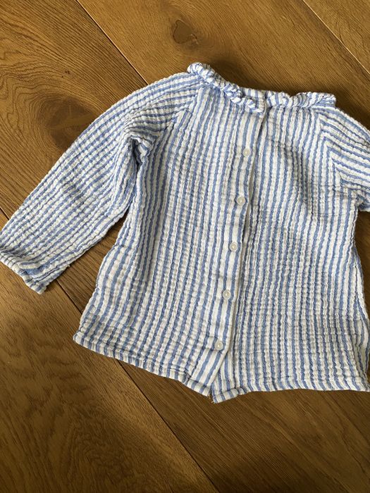 Muślinowa koszula w paski H&M Kids Exclusive rozmiar 92