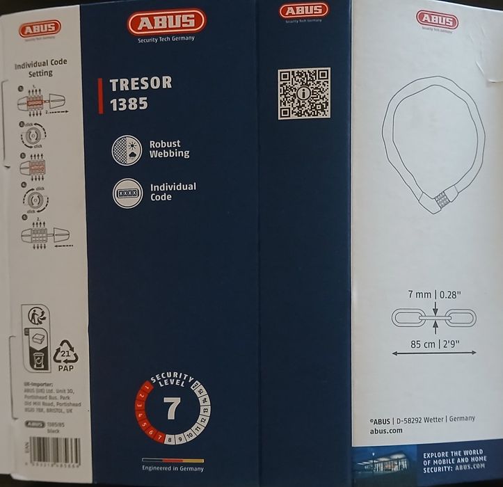 Corrente cadeado com código 85cm 100% nova para mota bicicleta trotine