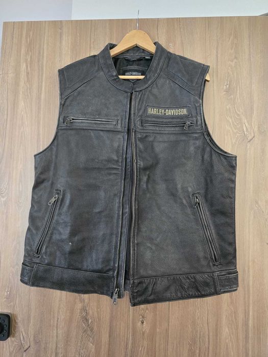 Colete de couro Harley Davidson usado uma vez tamanho XL