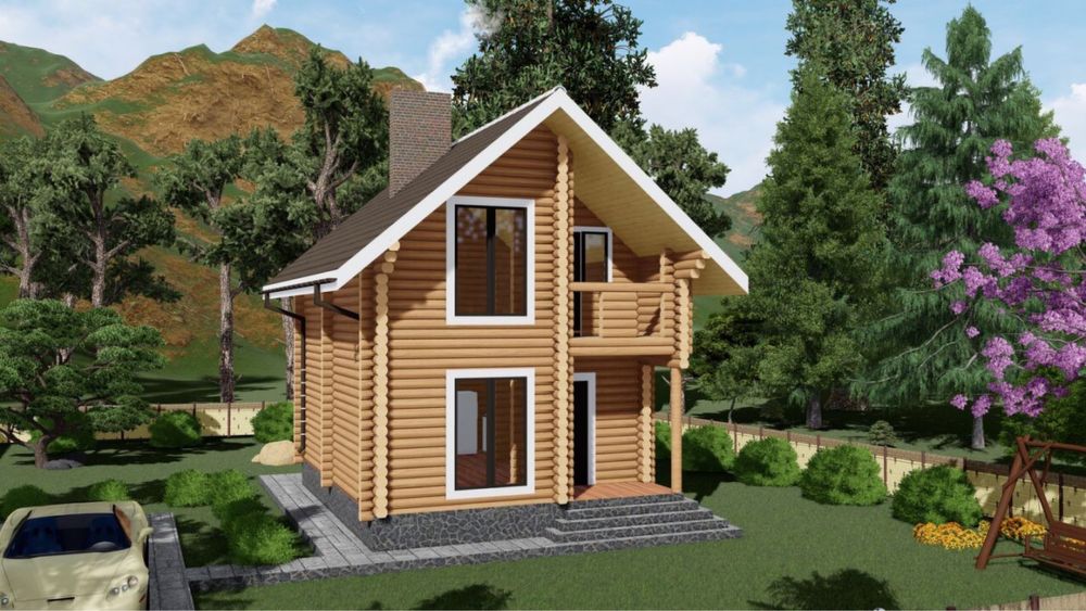 Будинок 90м2 від 28.850 $. Дерево смерека брус. 2 комплектації