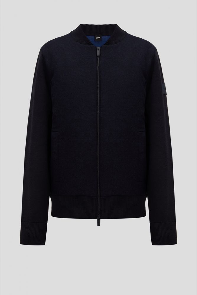 BOSS Regular Fit Zip-Up Jacket with Padded Front Panel Tech