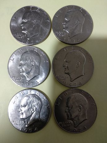 Moedas de Eisenhower dólar 1974P e D dos EUA