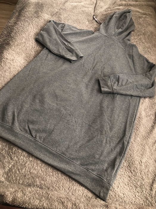 Sukienka, bluza sportowa z kapturem szara z meszkiem ROZM 48/50