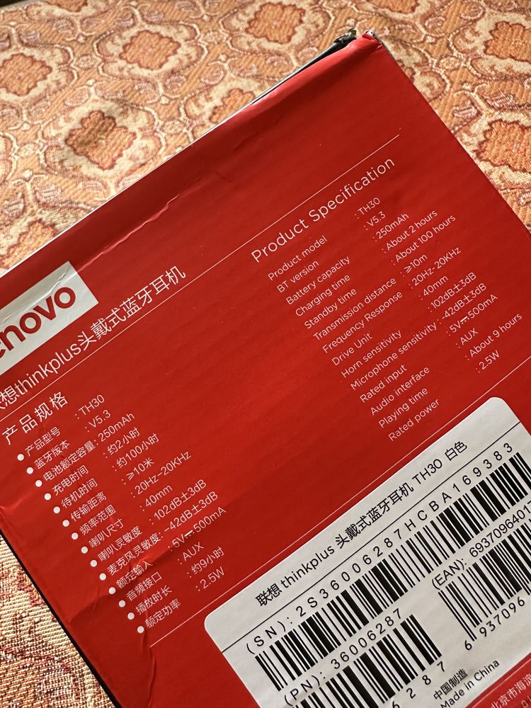 Навушники блютуз Lenovo TH30 нові запаковані - рожеві, в наявності