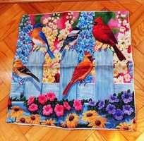 Poszewka na poduszkę dekoracyjna  45 cm x 45 cm - kolorowe ptaki