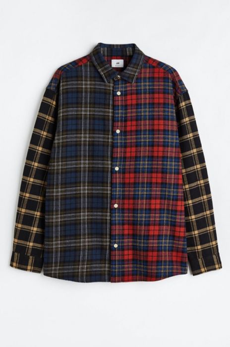 Сорочка рубашка в клітинку картата H&M унісекс