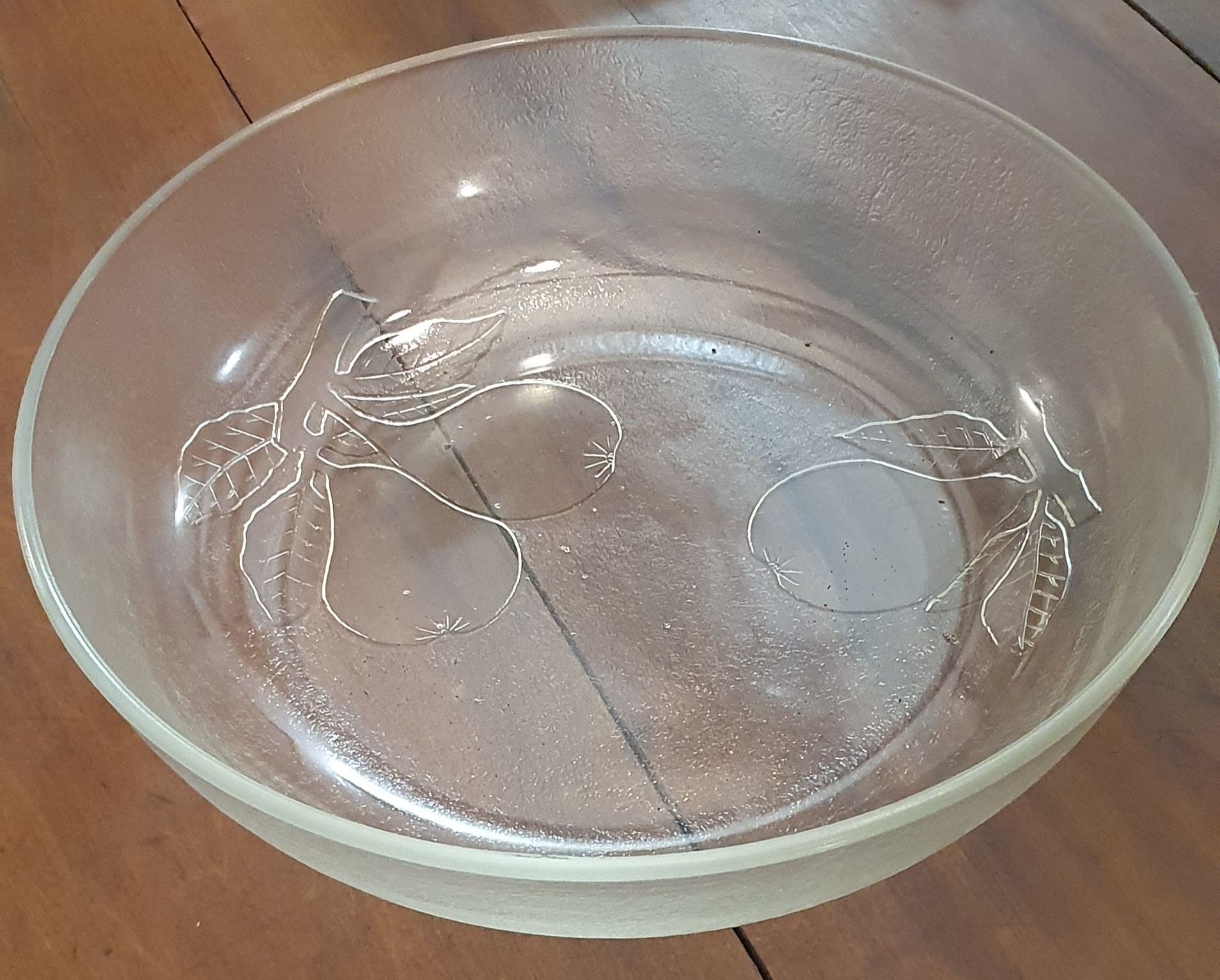 Conjunto de prato e taça em vidro
