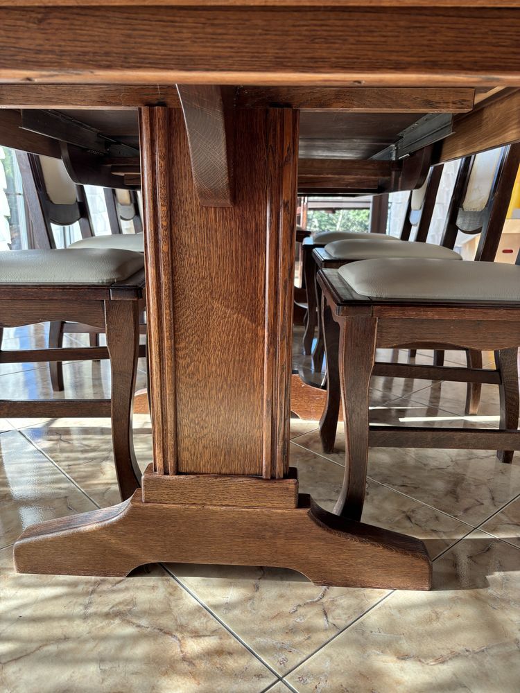 Stół dębowy 3200m + 12 krzeseł