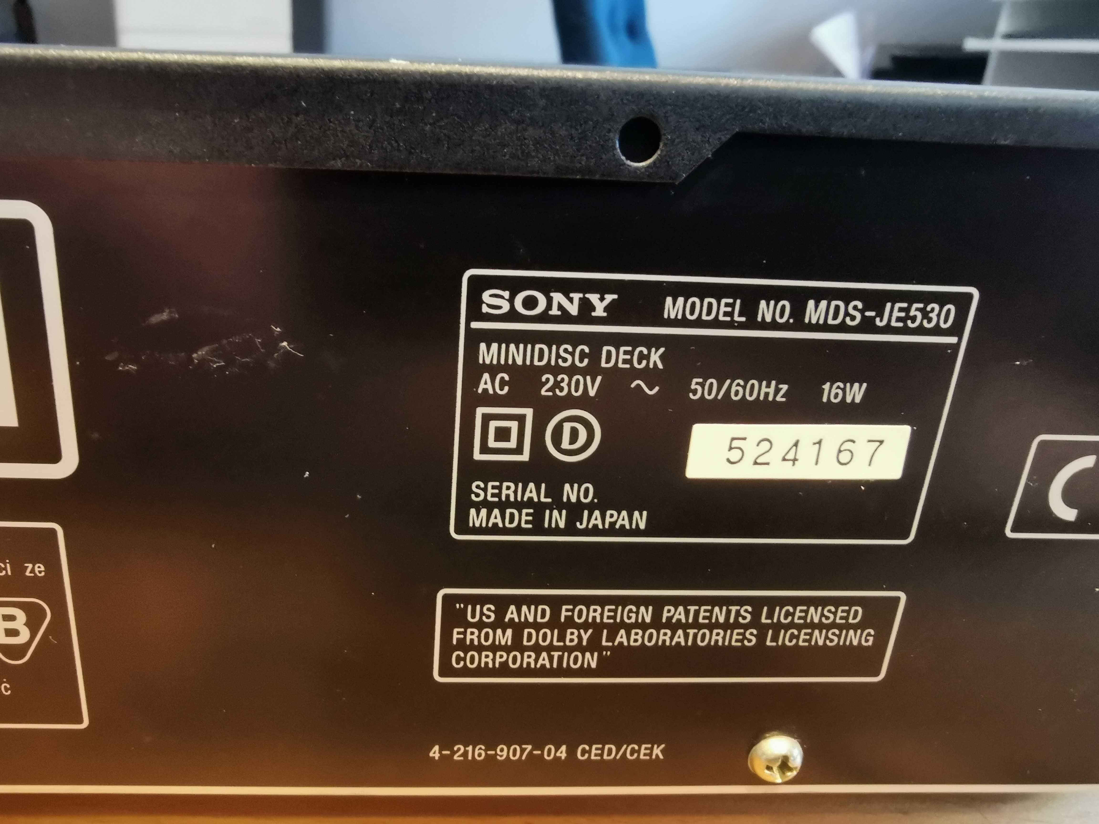 SONY MDS-JE530 bez pilota