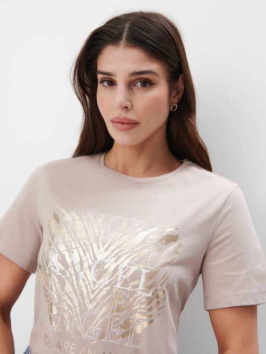 T-shirt z modnym sprintem Mohito rozmiar L nowy bez metki