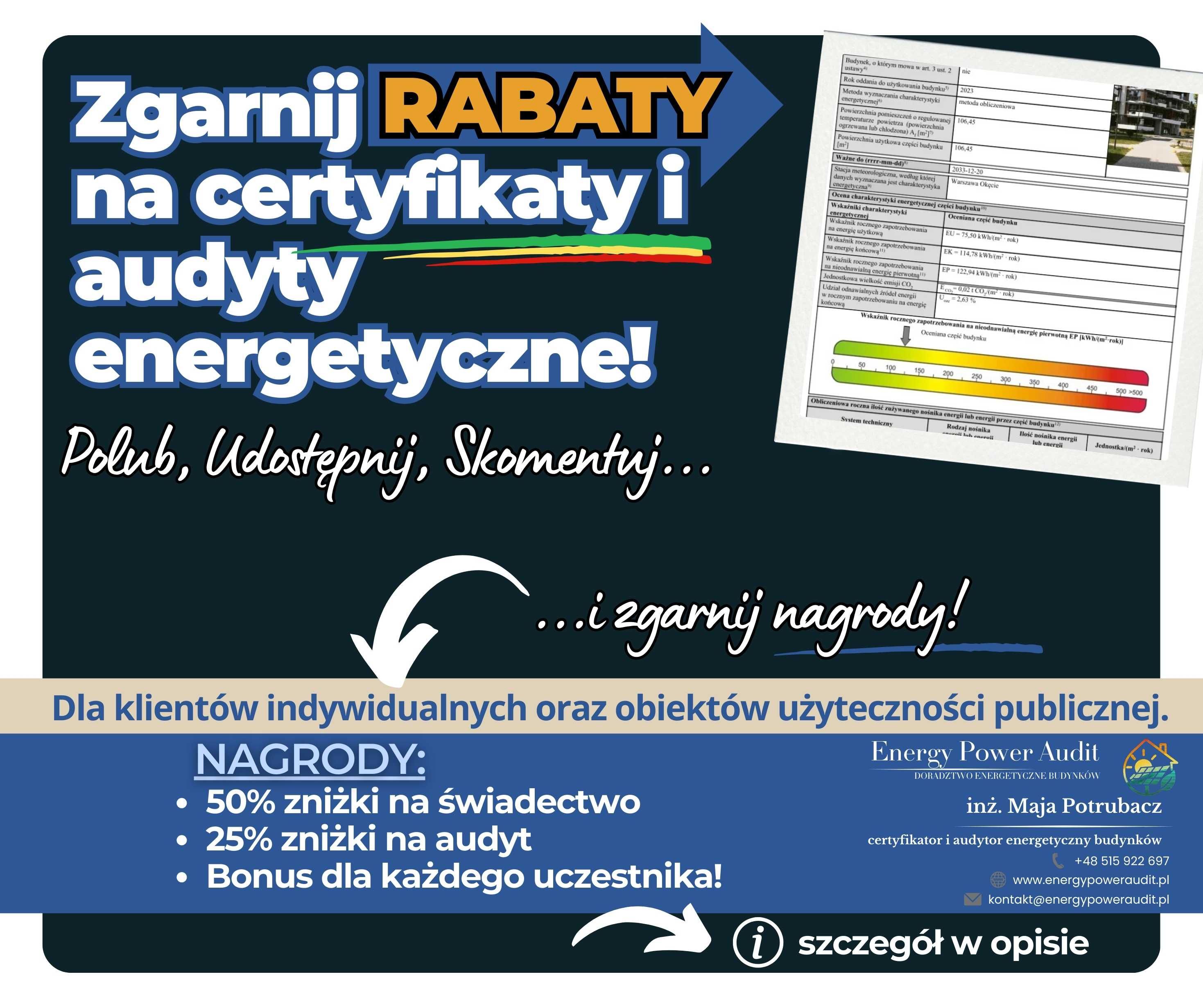 Świadectwa energetyczne, Audyty, Dotacje, OZE