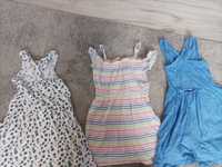 Zestaw paka 3 sukienek dla dziewczynki 122 128 lato wakacje