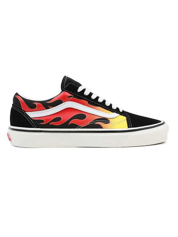 Skórzane sneakersy w kolorze czarno-czerwonym Vans