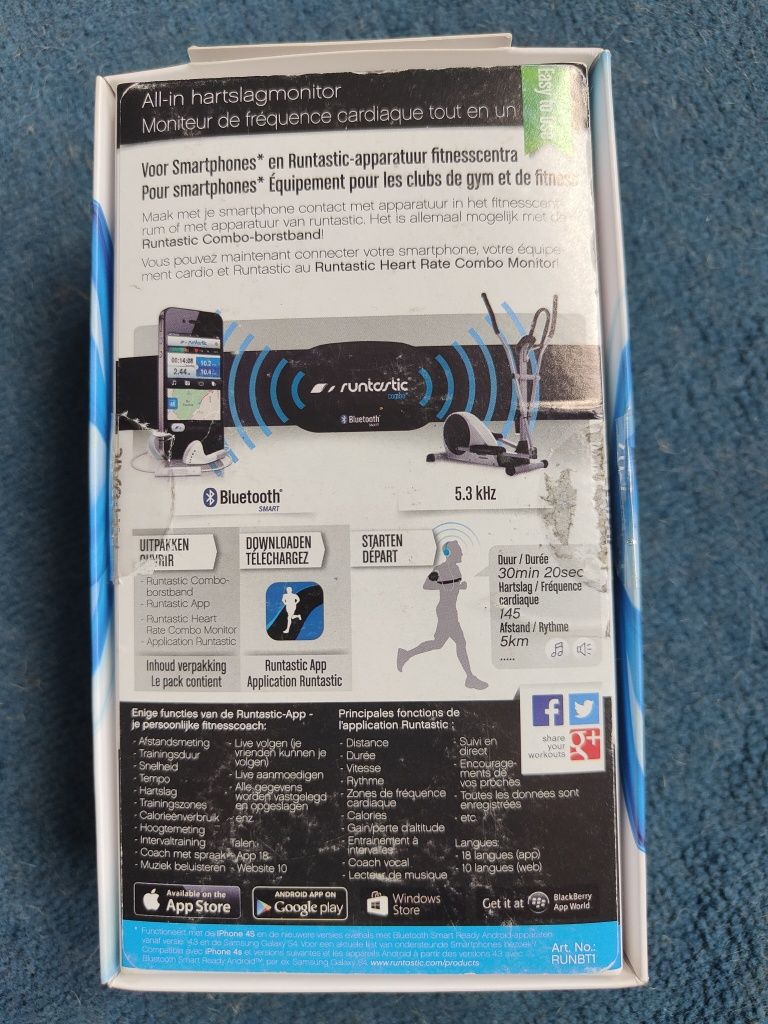 Monitor frequência cardíaca Runtastic Bluetooth