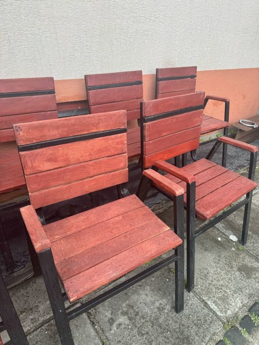 Krzesła ogrodowe  metalowo drewniane