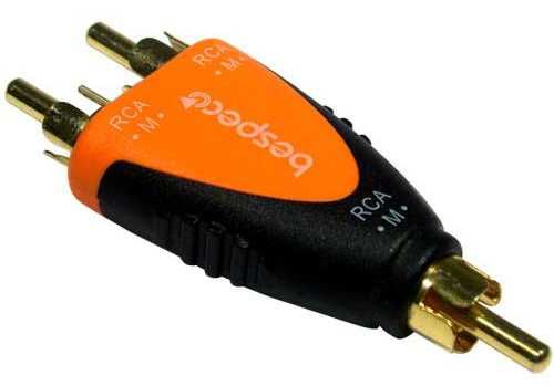 Adapter przejściówka BESPECO SLAD 385 wtyk 2xRCA męski/wtyk 1xRCA męsk