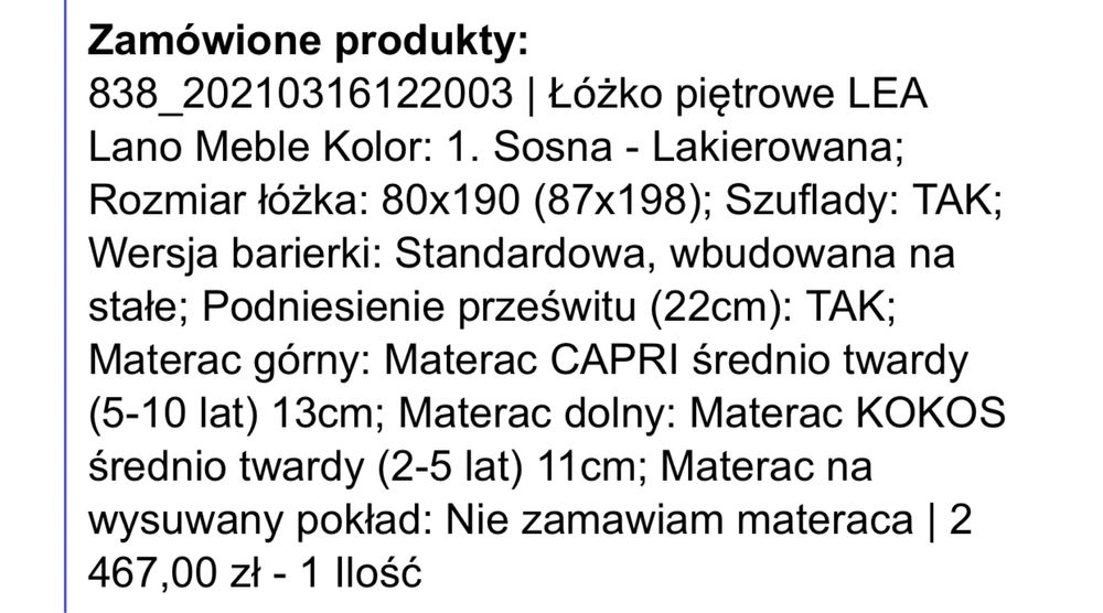 Łóżko Piętrowe sosnowe 2-3 osobowe