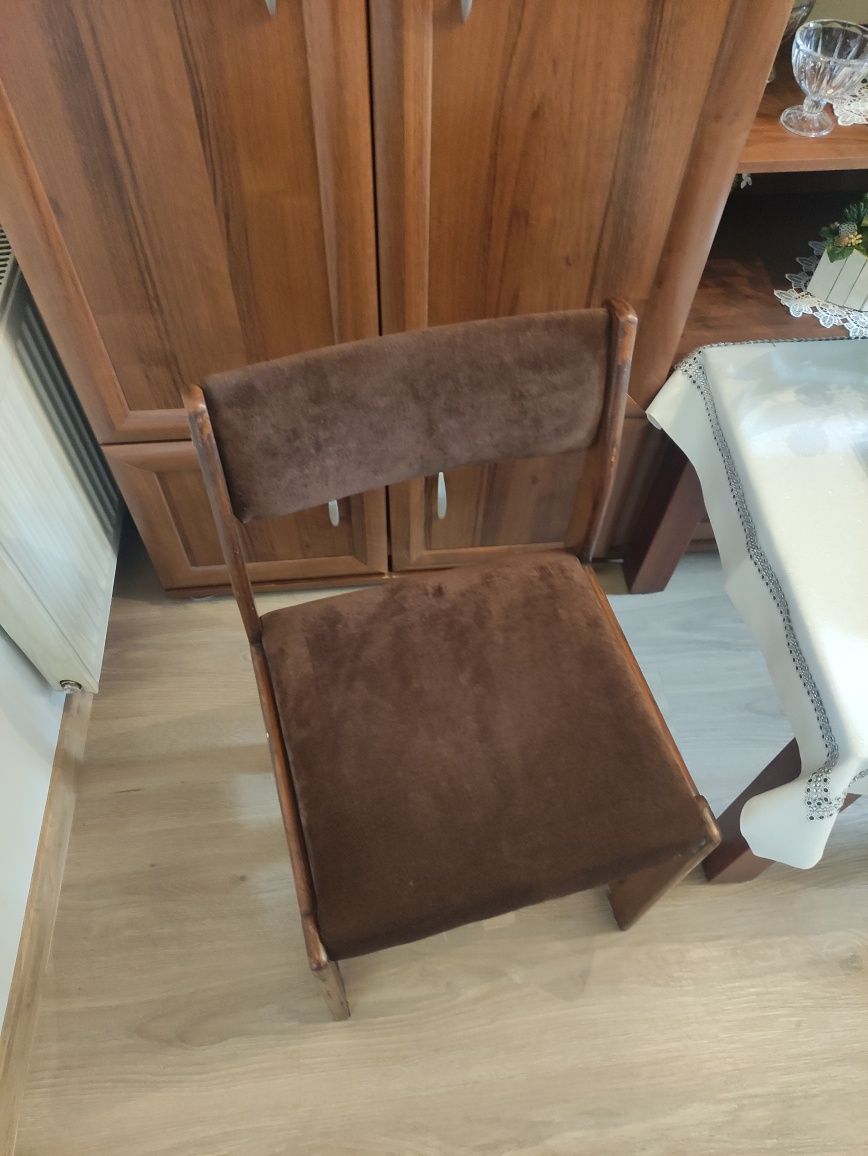 Krzesła vintage, odnowione, welur
