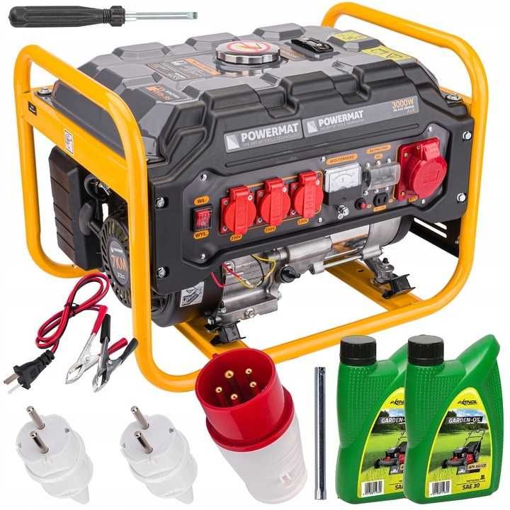 Agregat PRĄDOTWÓRCZY Generator 3000W 230V 12V 400V, 2 lata gwarancja